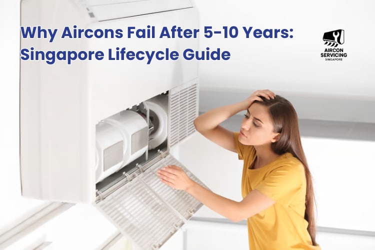 Aircon component failure lifecycle for Singapore homes.
